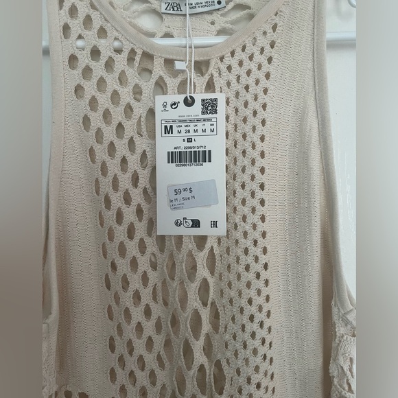 NWT ZARA Open Knit Beach CoverUp Dress - Picture 5 of 8